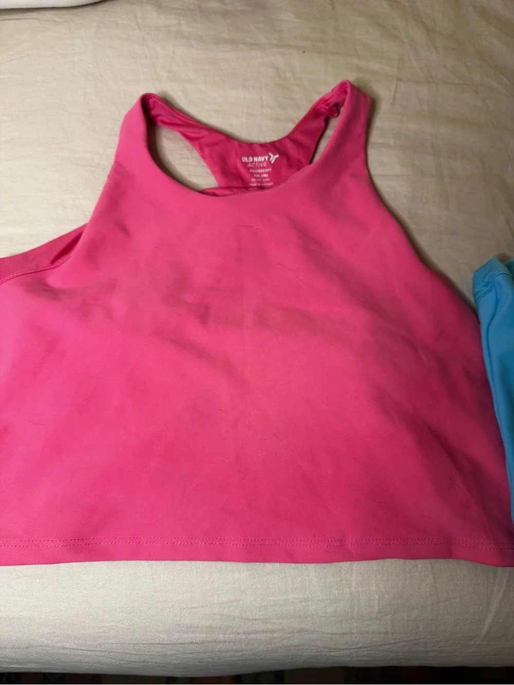 EUC OLD NAVY Pink Blue Racerback Sports Bra Tank Tops Set Small 18